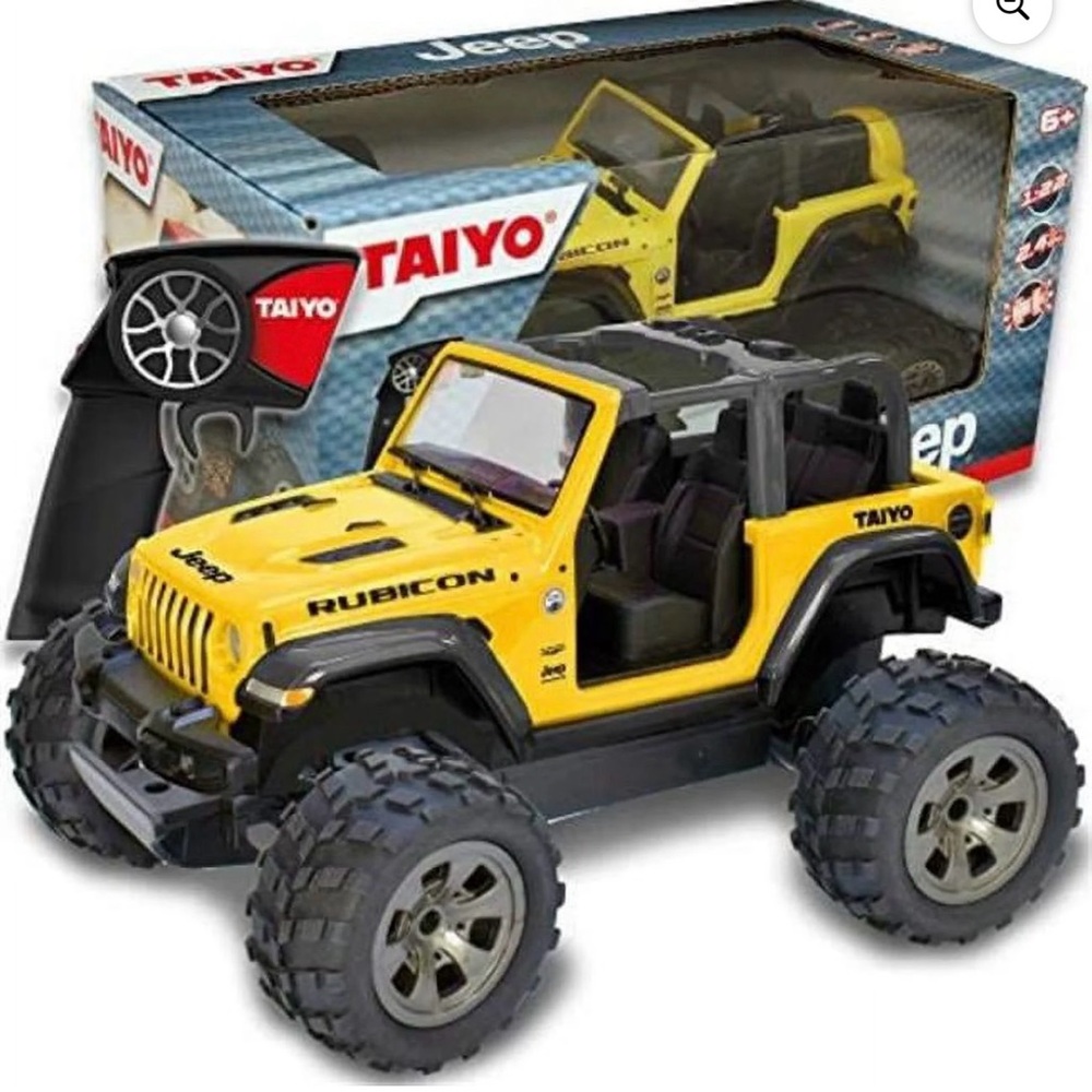 Taiyo RC Yellow Jeep Rubicon  with Handset Controller, Yellow - Ages 6 Plus
